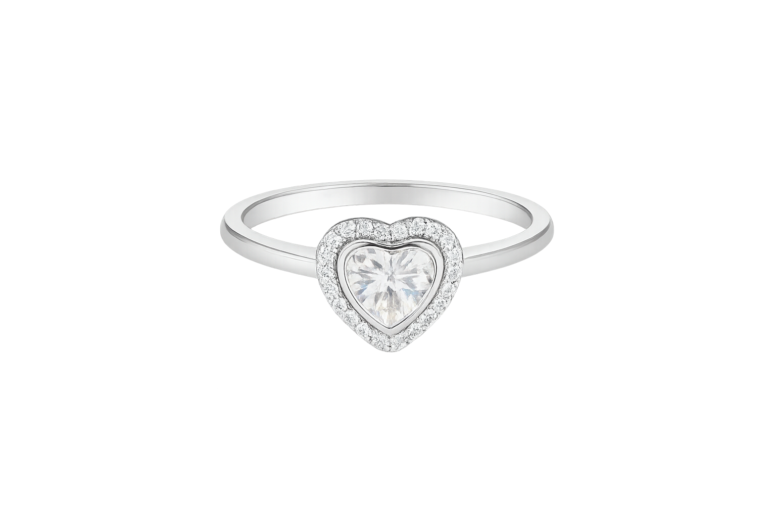 انگشتر طرح قلب با نگین شفاف 1 انگشتر طرح قلب با نگین سفید-حوض نقره طراحی زنانه شیک و درخشان برای هدیه یا استایل روزمره