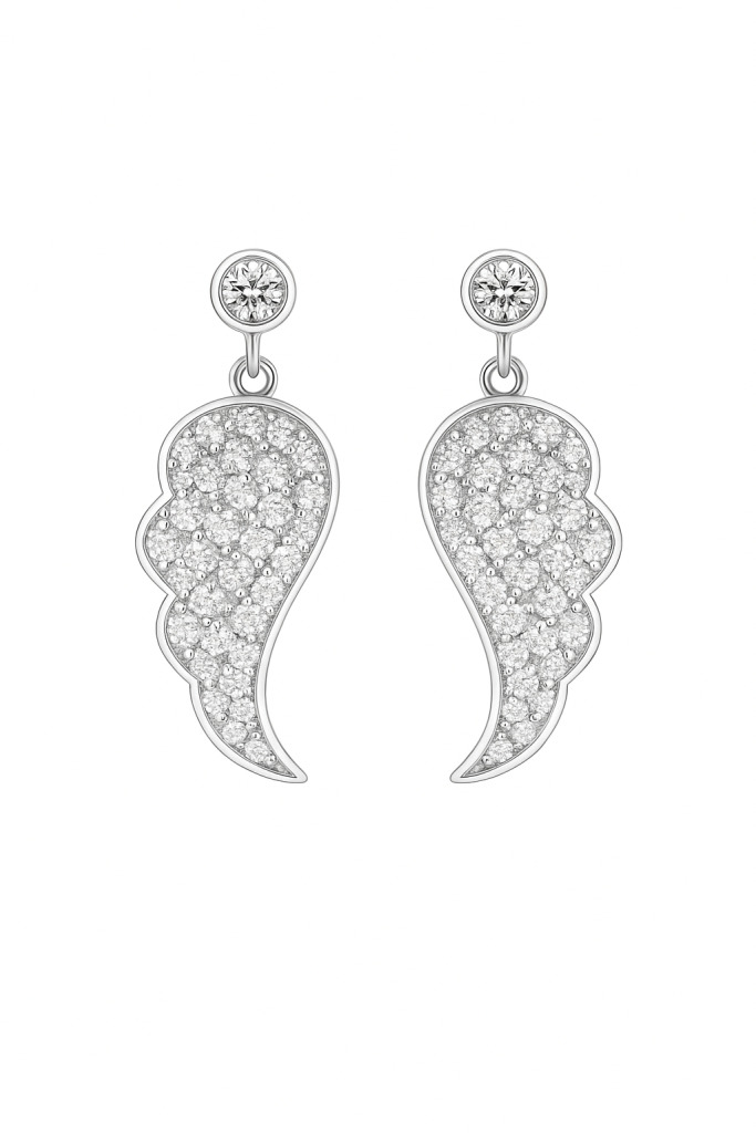 نقره برای پوست حساس، انتخابی شیک و بدون حساسیت برای همه 1 گوشواره نقره بال فرشته-حوض نقره