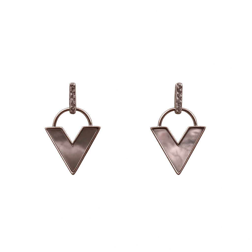 گوشواره نقره هندسی صدف 1 گوشواره نقره هندسی صدف-حوض نقره