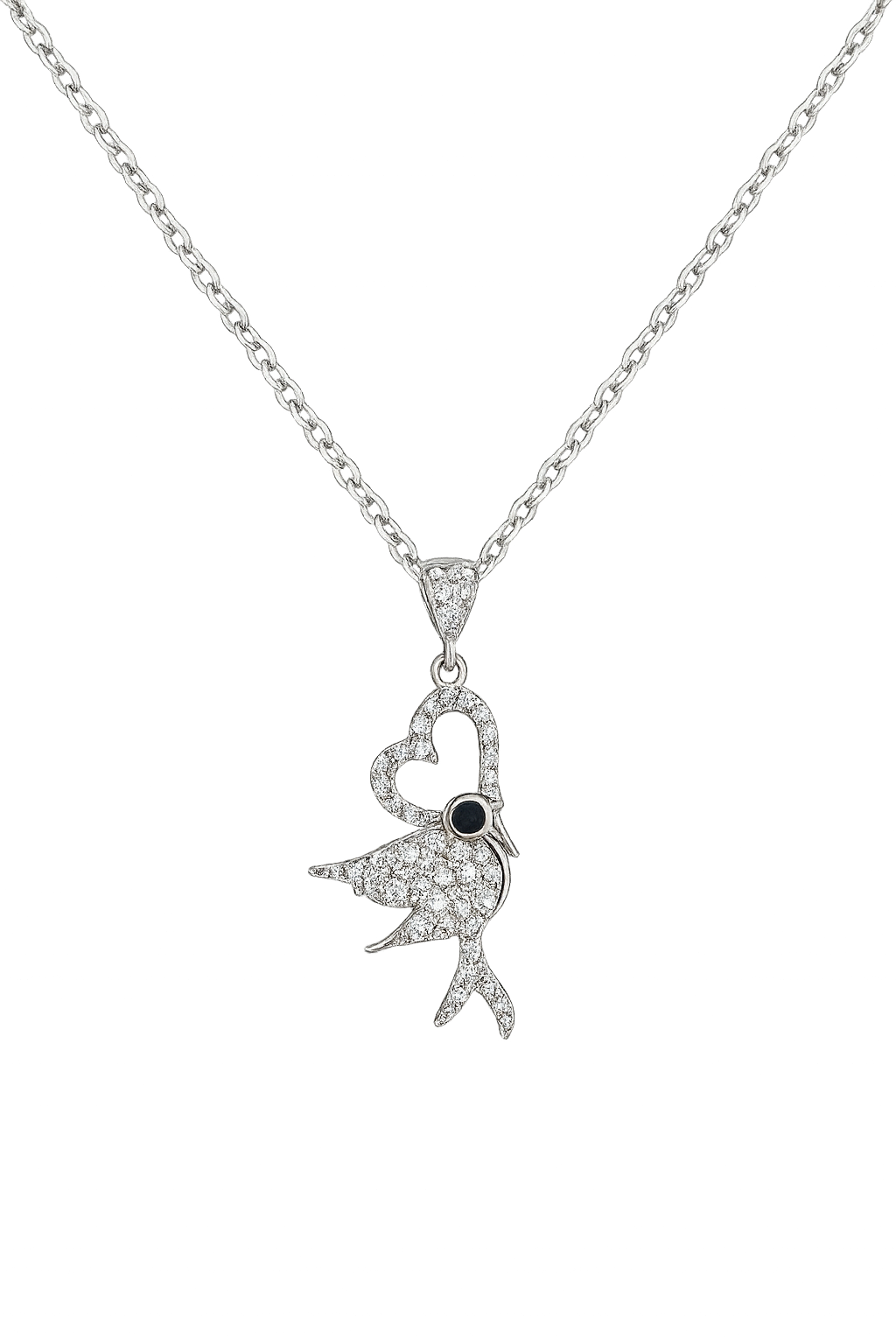 گردنبند نقره پرنده عشق 1 گردنبند نقره پرنده عشق-حوض نقره