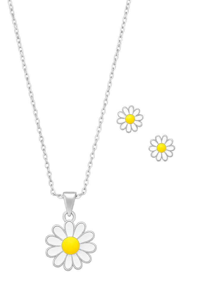 نقره برای پوست حساس، انتخابی شیک و بدون حساسیت برای همه 5 نیمست نقره طرح گل بابونه ایتالیایی-حوض نقره