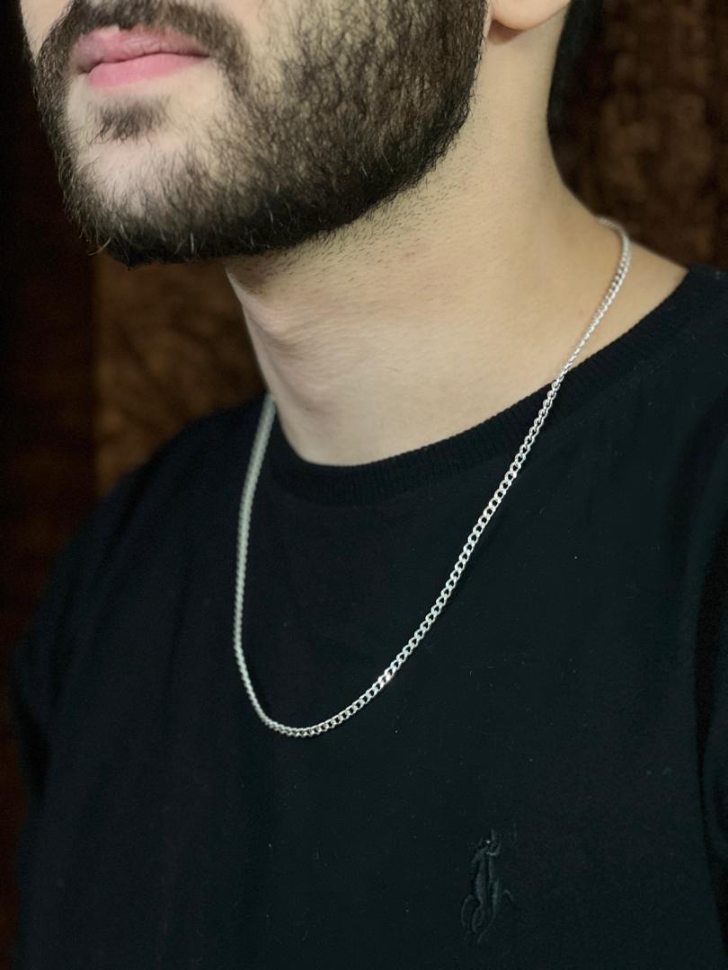 زنجیر نقره کارتیر یاس 2 زنجیر کارتیر ایرانی طرح یاس نقرهای براق مناسب استایل روزمره و مجلسی