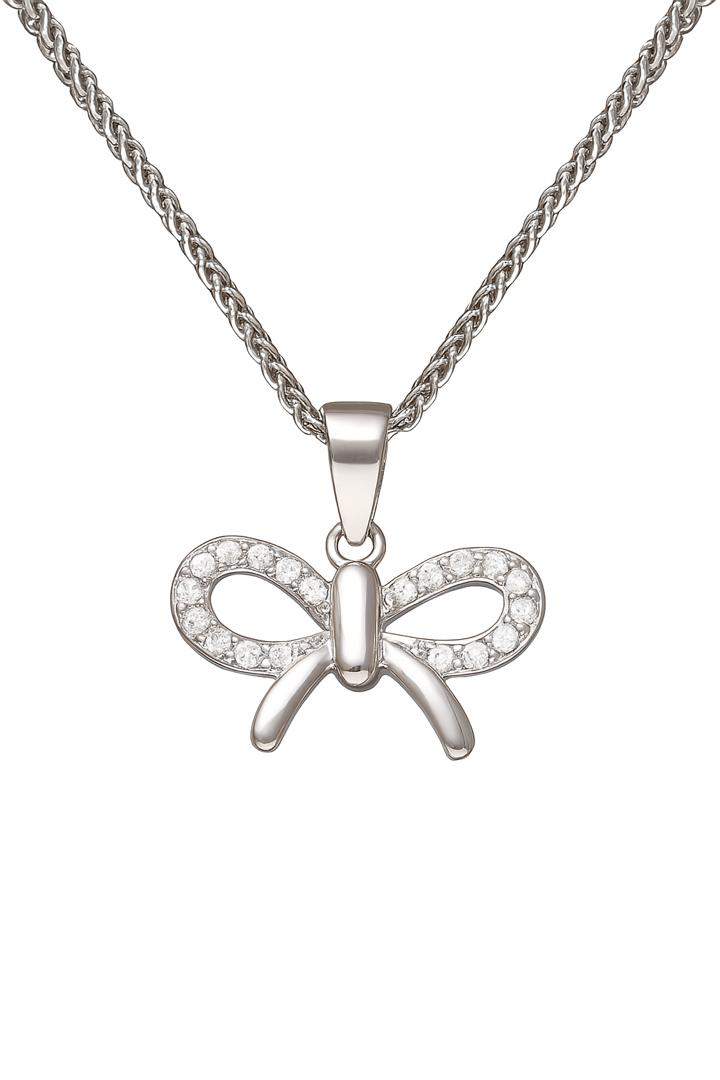 گردنبند نقره پاپیون 1 گردنبند نقره پاپیون