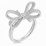 انگشتر نقره پاپیون جواهری