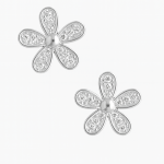 گوشواره نقره گل پنج پر