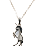 گردنبند نقره یونیکورن صدفی