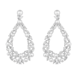 گوشواره نقره اشکی جواهری